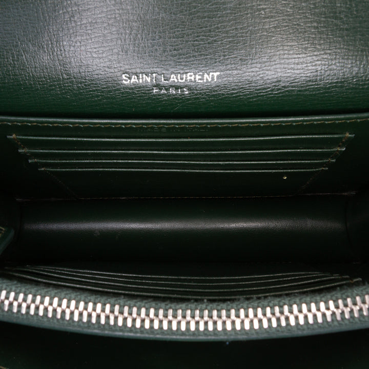 Saint Laurent Cuir Monogram Sunset Chain Wallet Vert