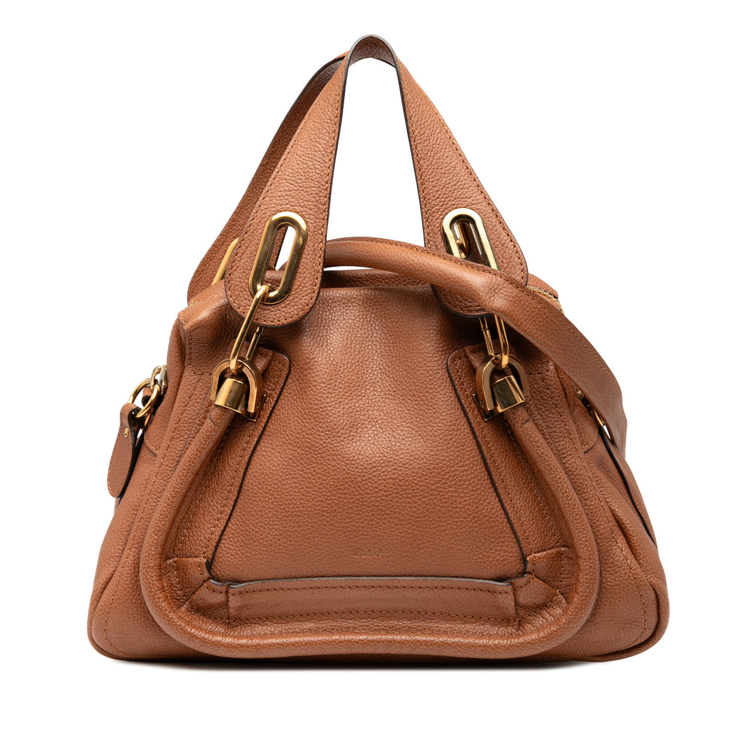 Chloé Small Pebbled Cuir de veau Paraty Sac cartable Marron – GABY PARIS Authentique