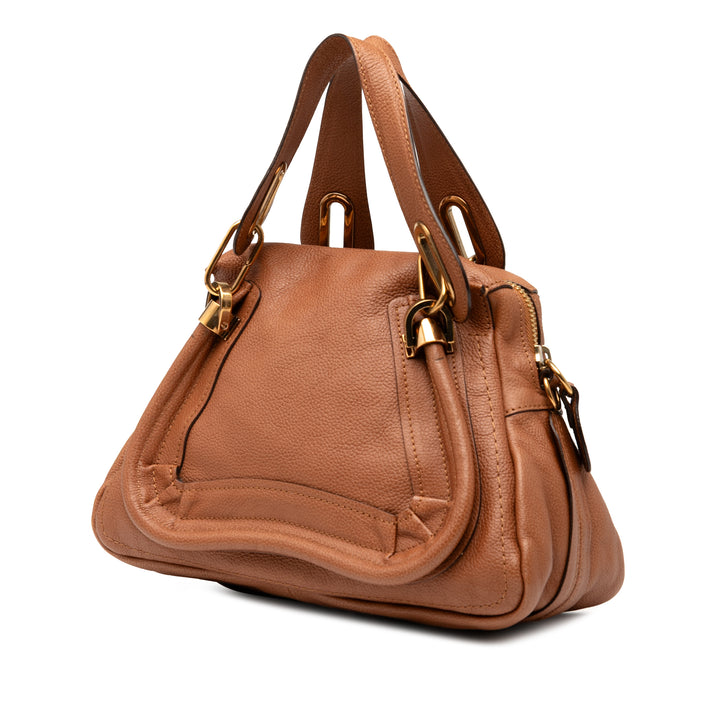 Chloé Small Pebbled Cuir de veau Paraty Sac cartable Marron – GABY PARIS Authentique