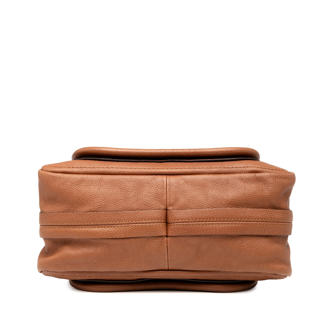 Chloé Small Pebbled Cuir de veau Paraty Sac cartable Marron – GABY PARIS Authentique