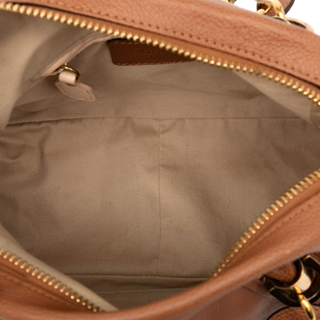 Chloé Small Pebbled Cuir de veau Paraty Sac cartable Marron – GABY PARIS Authentique