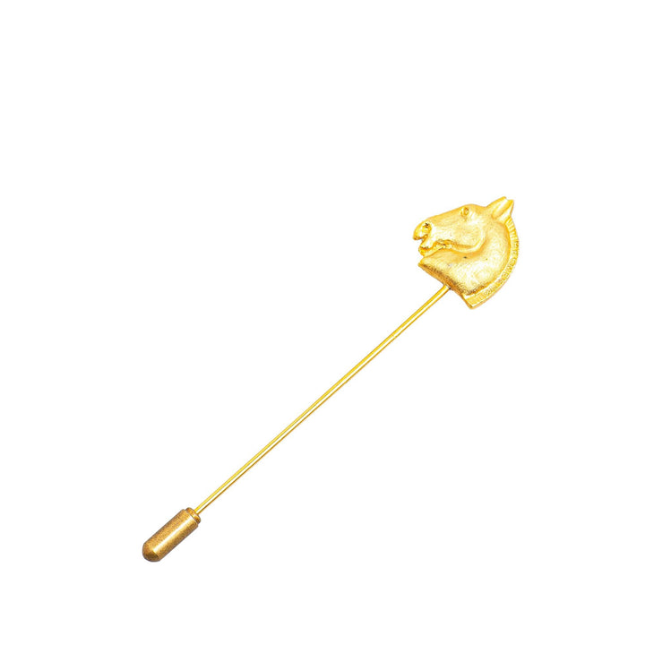 Hermès Gold Plated Large Cheval Pin Brooch Gold - gabyparis.fr