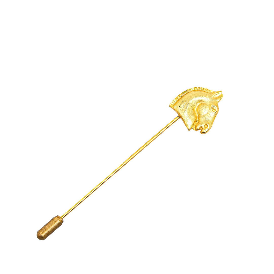 Hermès Gold Plated Large Cheval Pin Brooch Gold - gabyparis.fr