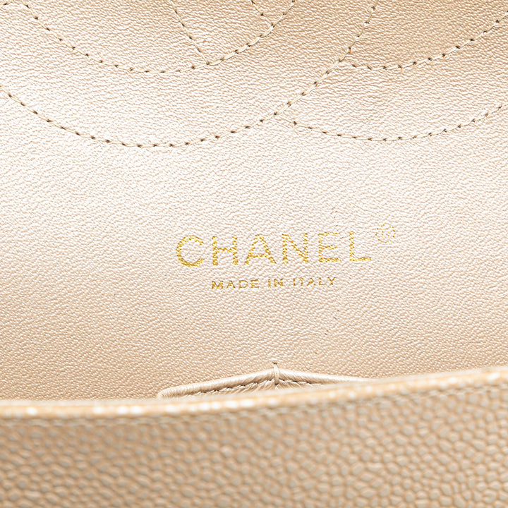 Chanel Jumbo Classic Iridescent Caviar Double rabat Doré – GABY PARIS Authentique