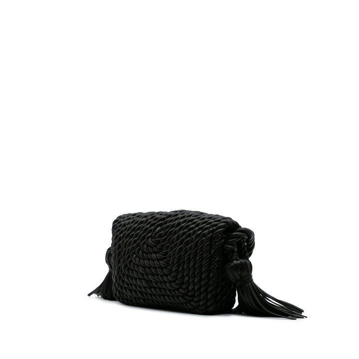Bottega Veneta Cuir d’agneau Torchon Classic Tasseled Twisted Sac porté croisé Noir – GABY PARIS Authentique