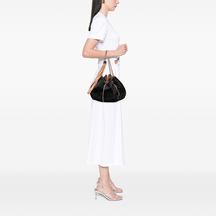 Chanel Cuir d’agneau and Satin Reversible Sac Cordon Bucket Bag Noir – GABY PARIS Authentique