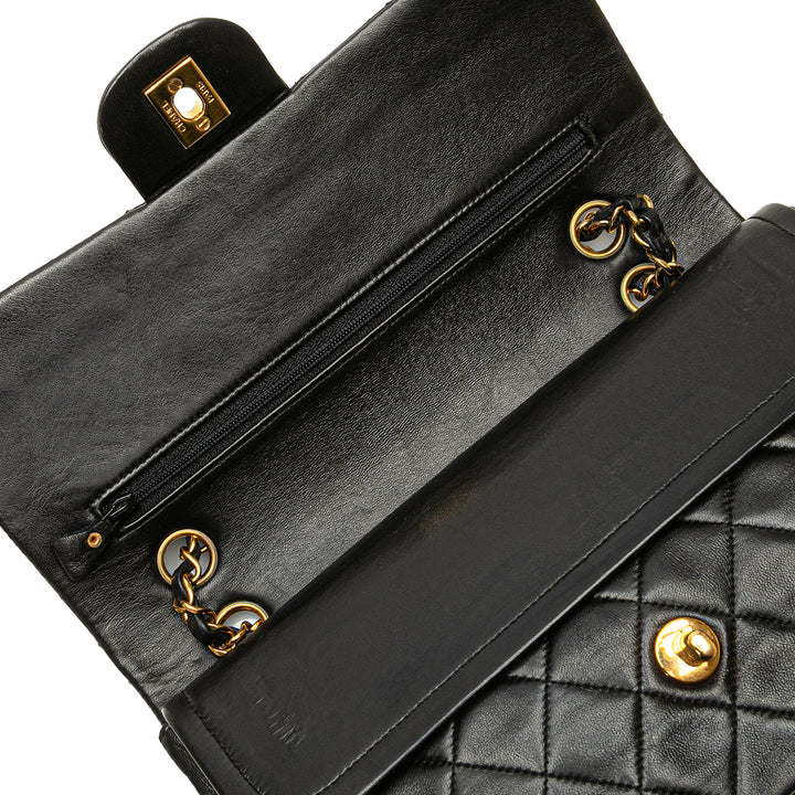 Chanel Medium Classic Cuir d’agneau Double rabat Noir – GABY PARIS Authentique