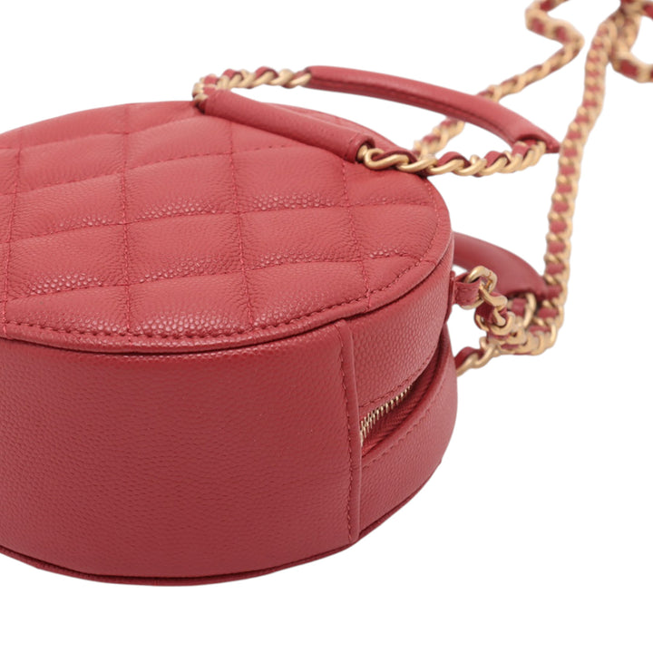 Chanel Quilted Caviar Round Woven Chain Top Handle Bag Rouge – GABY PARIS Authentique