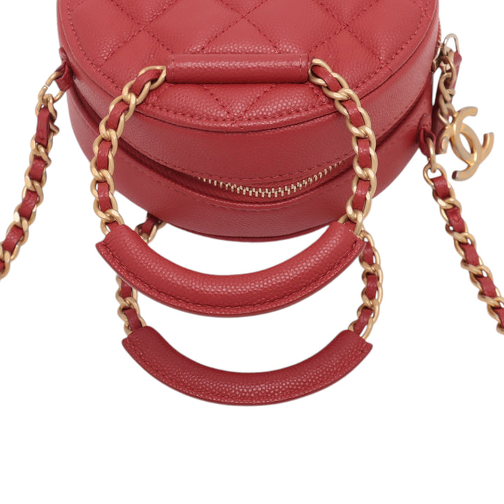 Chanel Quilted Caviar Round Woven Chain Top Handle Bag Rouge – GABY PARIS Authentique