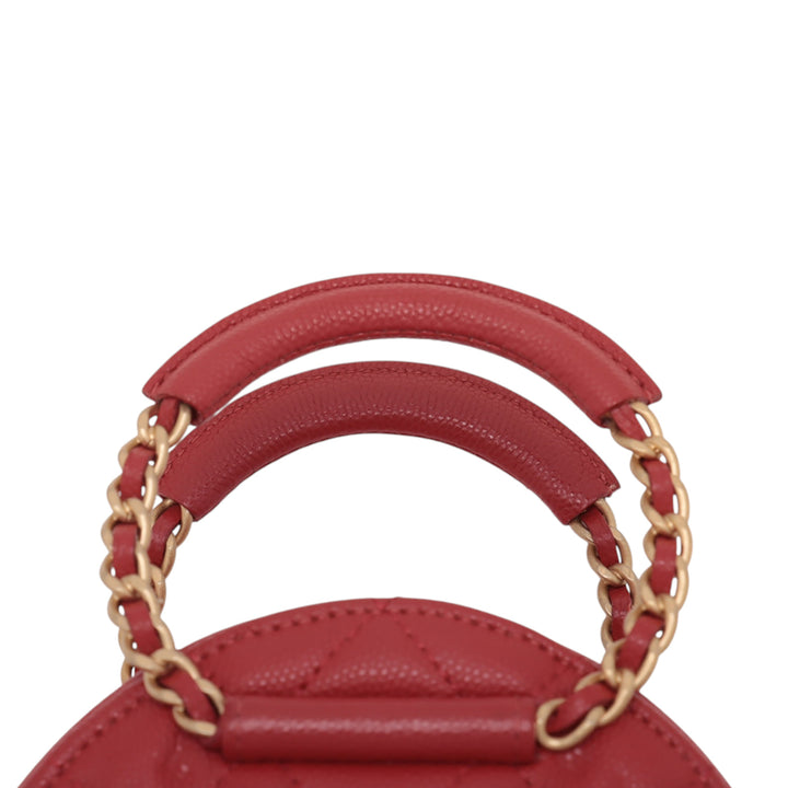 Chanel Quilted Caviar Round Woven Chain Top Handle Bag Rouge – GABY PARIS Authentique