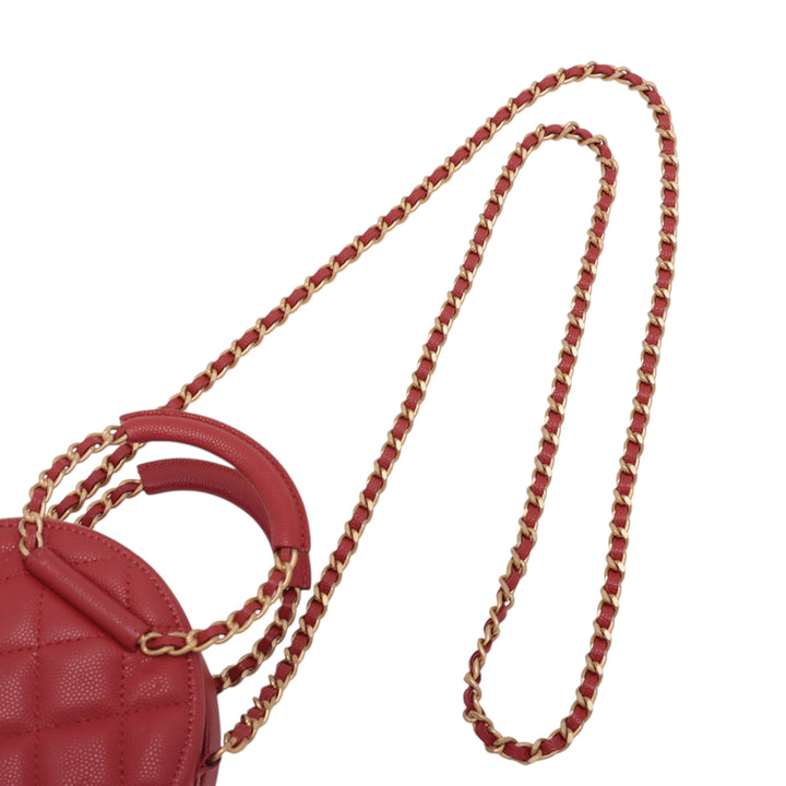 Chanel Quilted Caviar Round Woven Chain Top Handle Bag Rouge – GABY PARIS Authentique