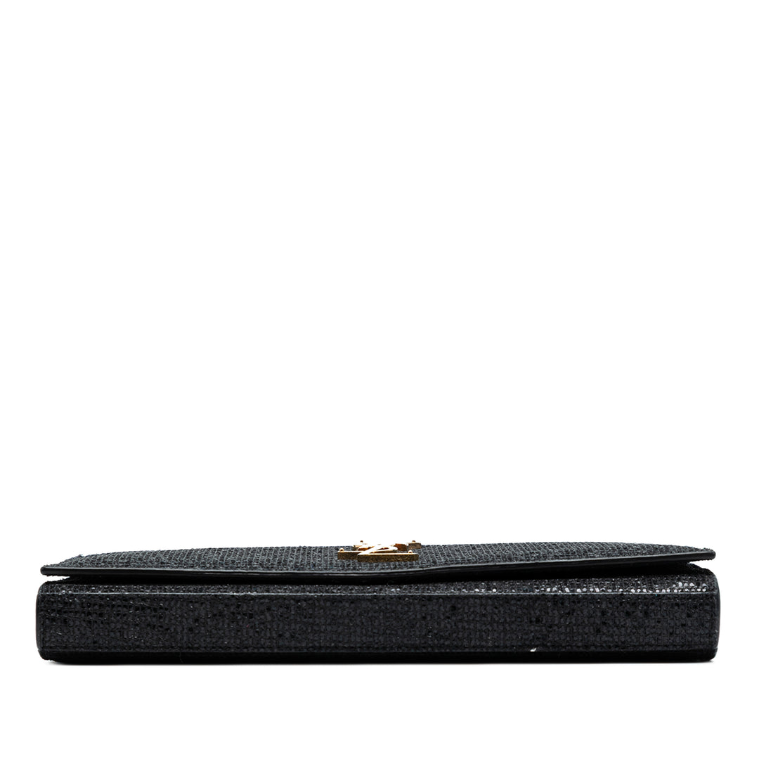 Saint Laurent Glitter Galactica Monogram Wallet on Chain Noir – GABY PARIS Authentique