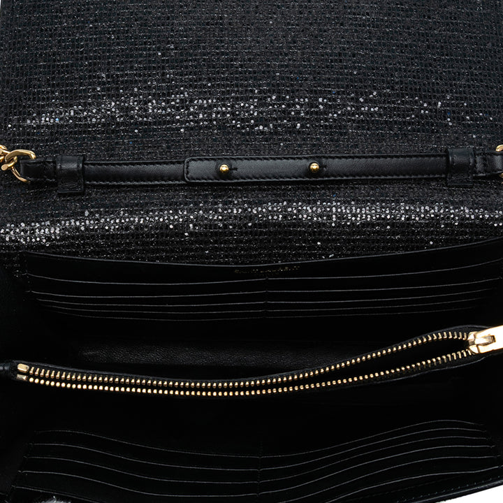 Saint Laurent Glitter Galactica Monogram Wallet on Chain Noir – GABY PARIS Authentique
