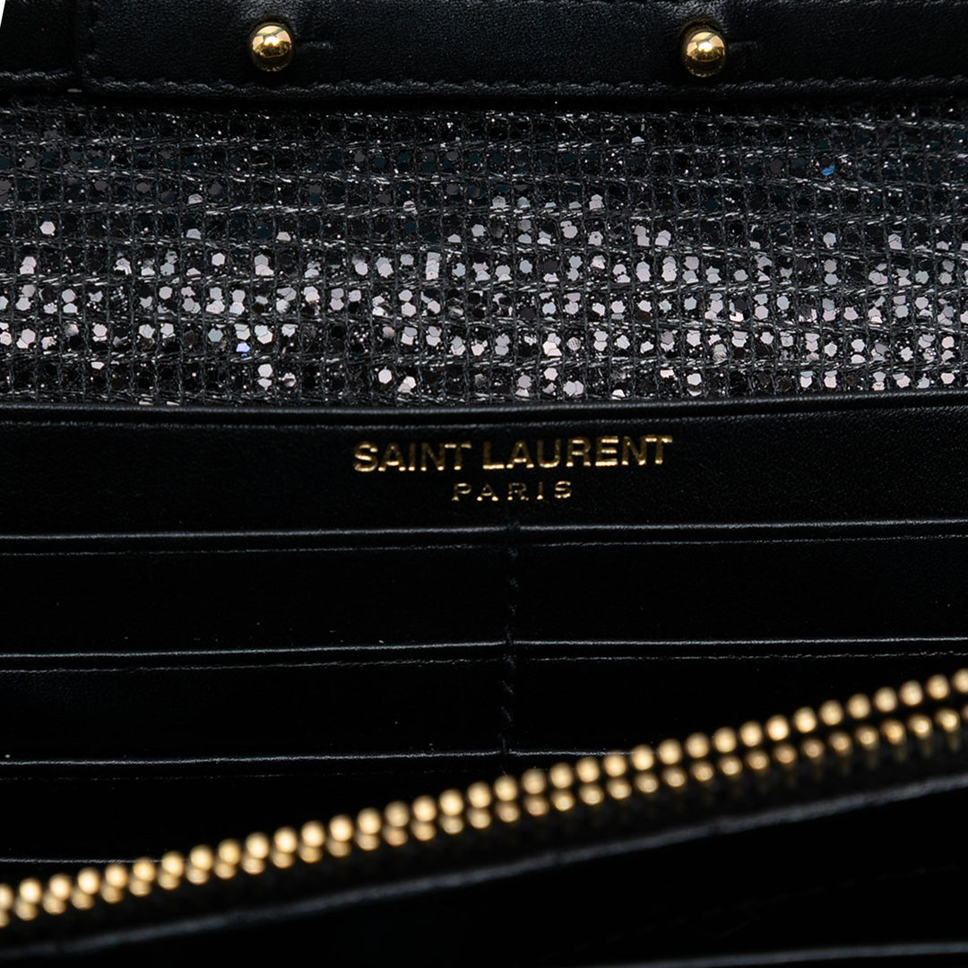 Saint Laurent Glitter Galactica Monogram Wallet on Chain Noir – GABY PARIS Authentique