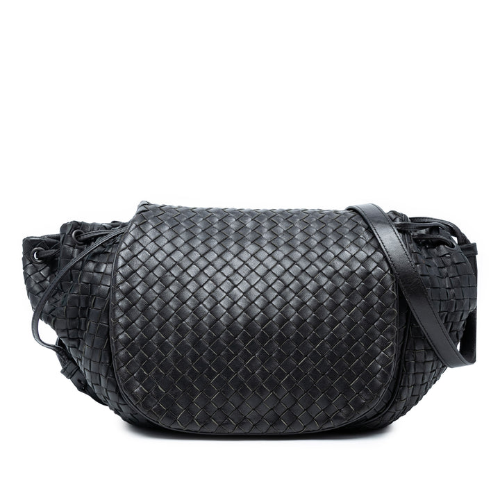 Bottega Veneta Nappa Intrecciato Flap Sac porté croisé Noir – GABY PARIS Authentique