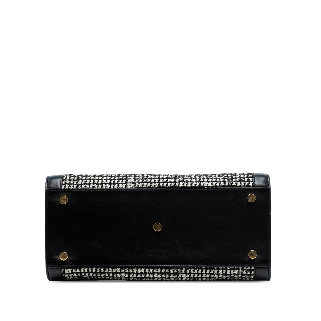 Saint Laurent Small Tweed Houndstooth Sac De Jour Sac cartable Noir – GABY PARIS Authentique