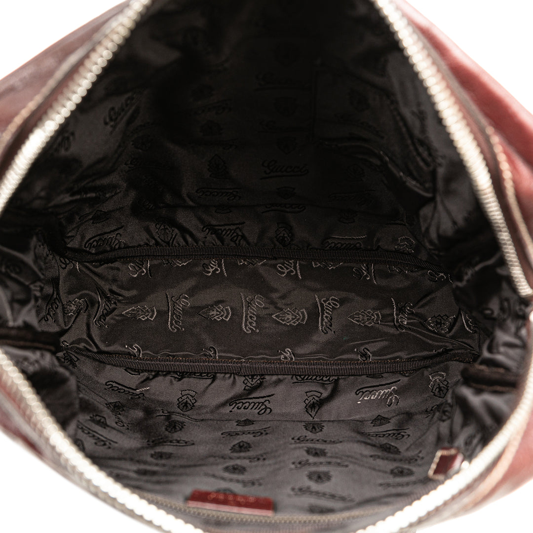 Gucci Cuir Sac porté croisé Bag Marron