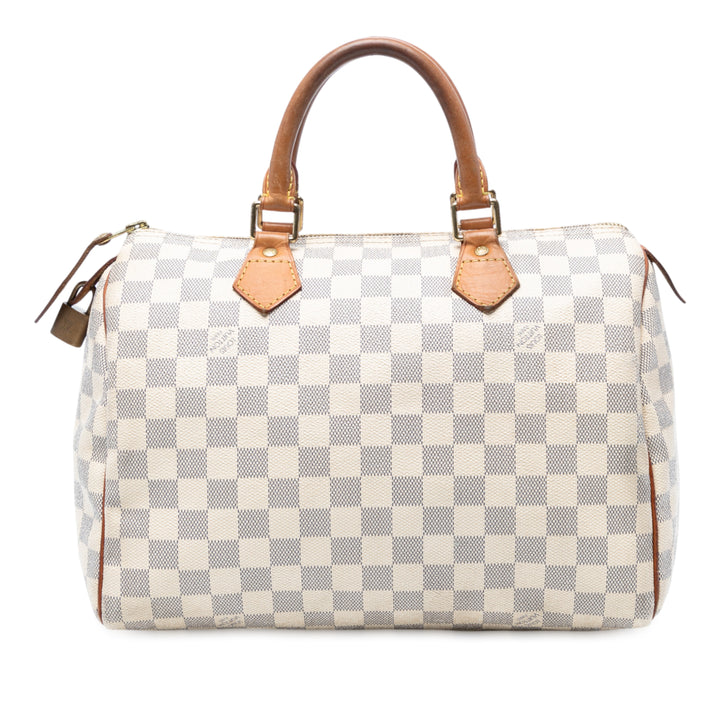 Louis Vuitton Damier Azur Speedy 30 Blanc – GABY PARIS Authentique