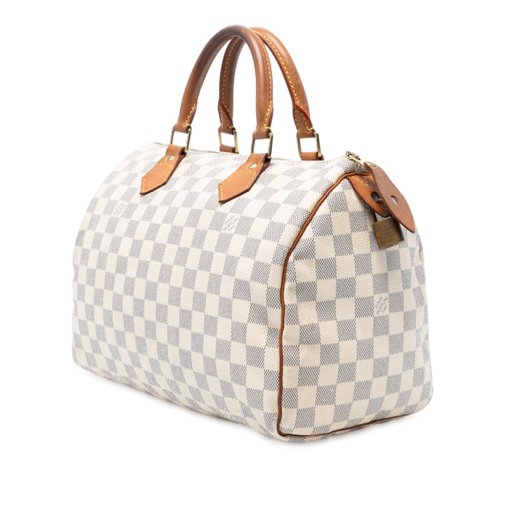 Louis Vuitton Damier Azur Speedy 30 Blanc – GABY PARIS Authentique