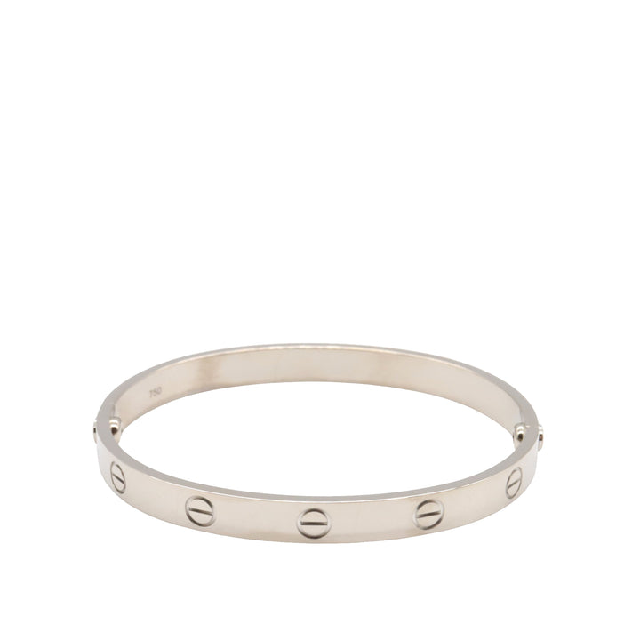 Cartier 18K Blanc Doré Love Bracelet Argenté – GABY PARIS Authentique