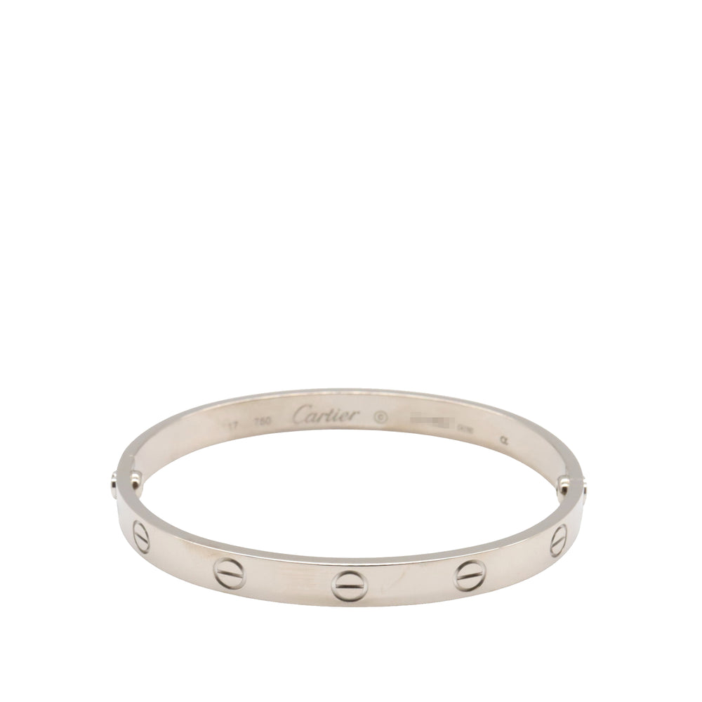 Cartier 18K Blanc Doré Love Bracelet Argenté – GABY PARIS Authentique