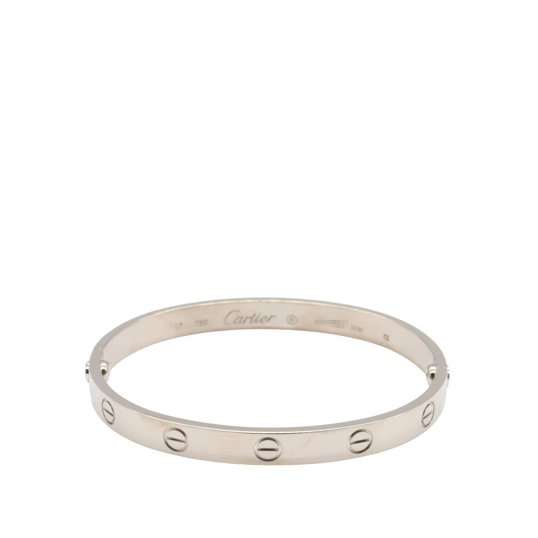Cartier 18K Blanc Doré Love Bracelet Argenté – GABY PARIS Authentique