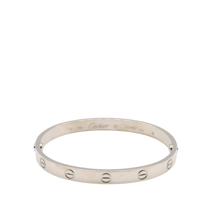 Cartier 18K Blanc Doré Love Bracelet Argenté – GABY PARIS Authentique