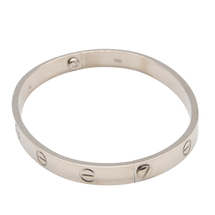 Cartier 18K Blanc Doré Love Bracelet Argenté – GABY PARIS Authentique