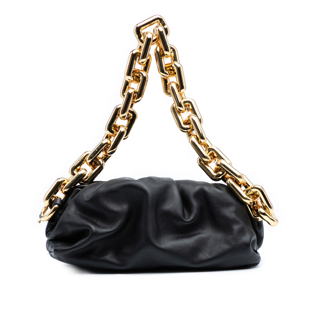Bottega Veneta Small Cuir d’agneau Chain Pochette Noir – GABY PARIS Authentique