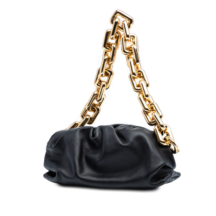 Bottega Veneta Small Cuir d’agneau Chain Pochette Noir – GABY PARIS Authentique