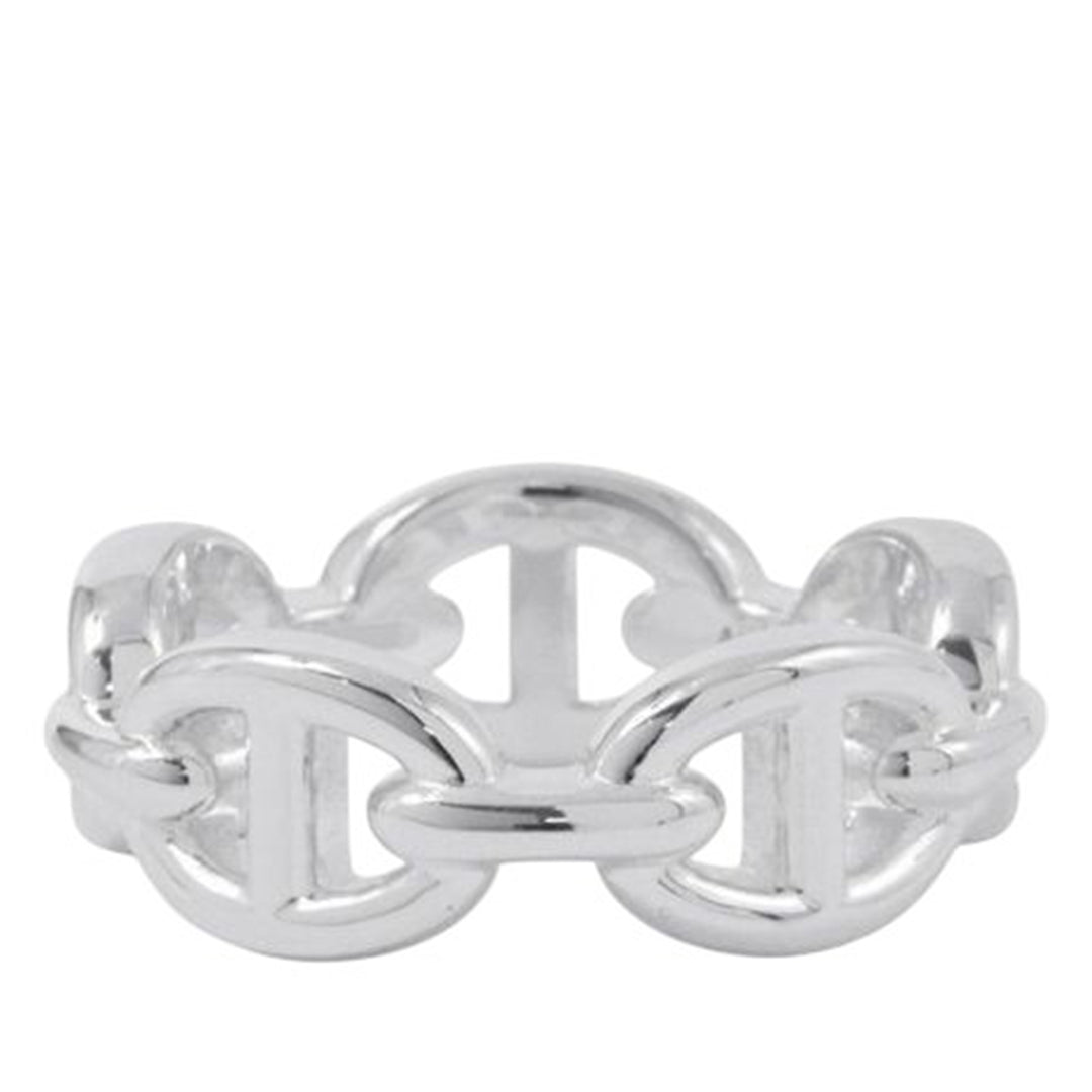 Hermès Sterling Argenté Chaine d'Ancre Enchainee Bague Argenté