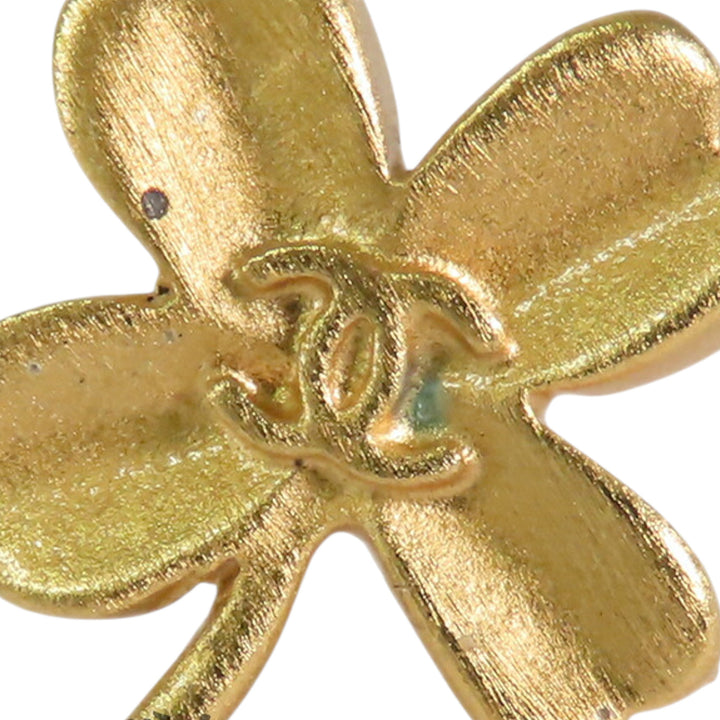 Chanel Doré Plated CC Clover Push Back Boucle d’oreilles Doré – GABY PARIS Authentique