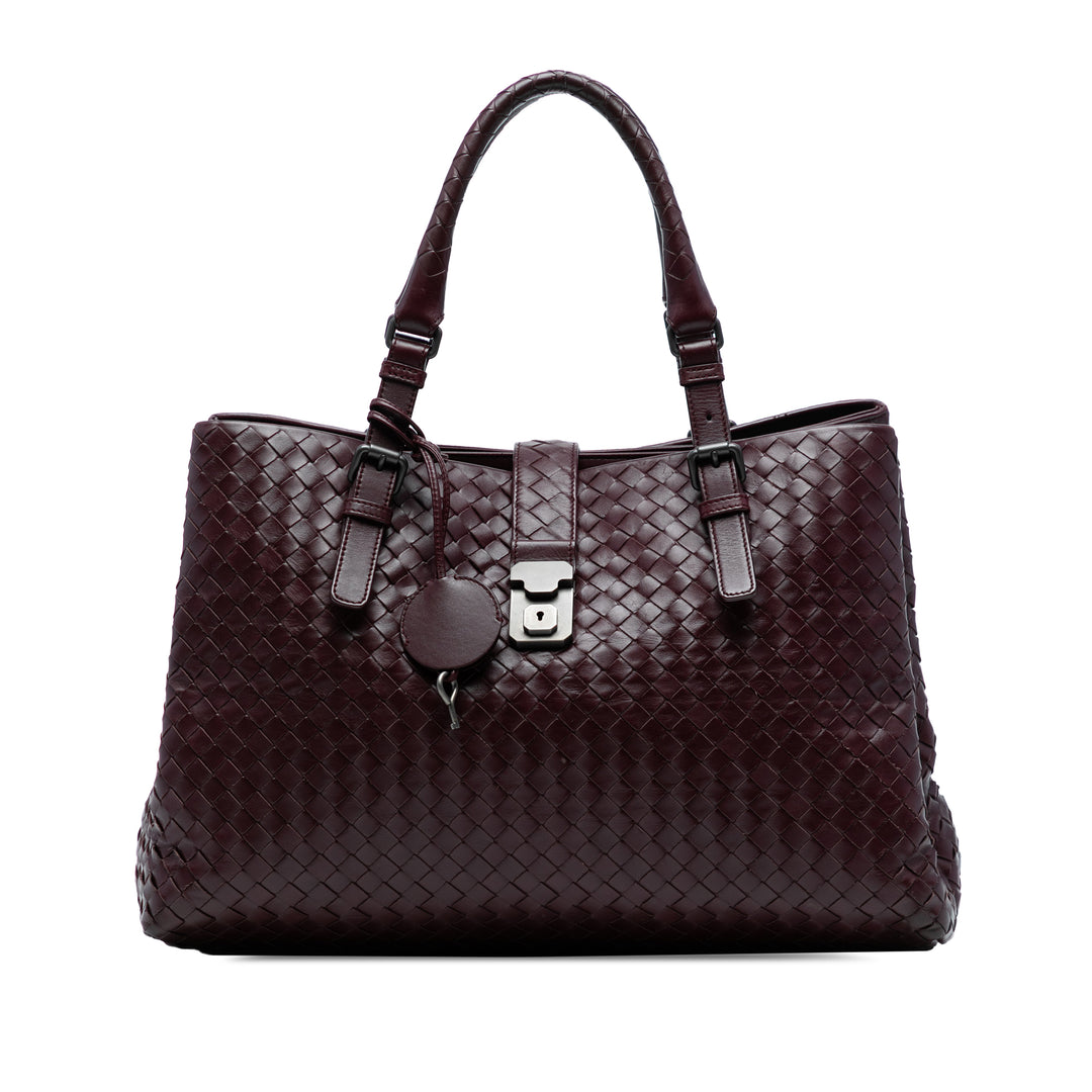 Bottega Veneta Medium Nappa Intrecciato Roma Cabas Rouge – GABY PARIS Authentique