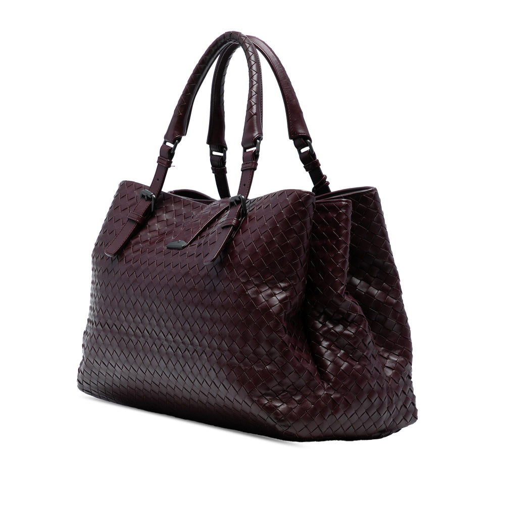 Bottega Veneta Medium Nappa Intrecciato Roma Cabas Rouge – GABY PARIS Authentique