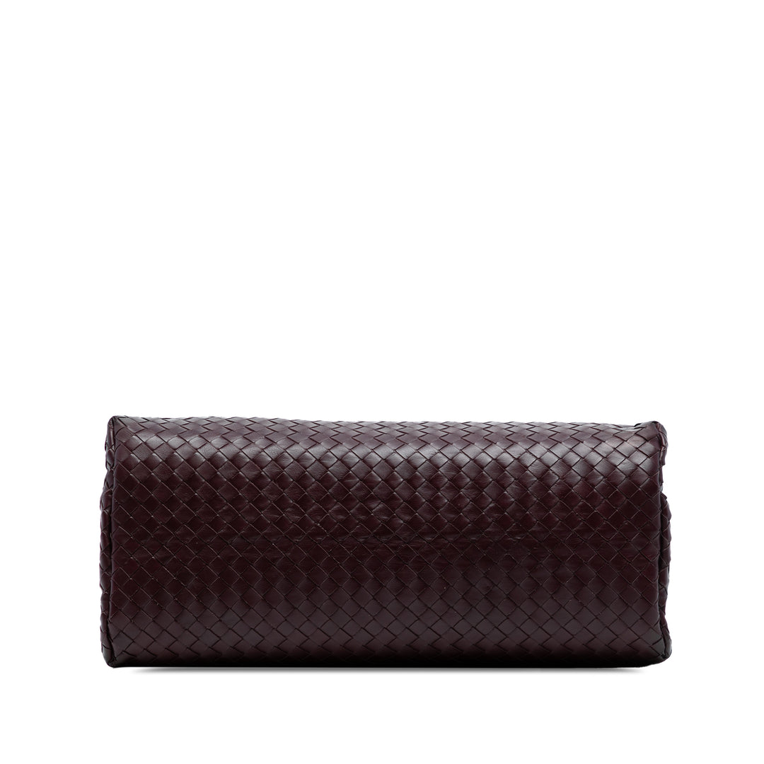 Bottega Veneta Medium Nappa Intrecciato Roma Cabas Rouge – GABY PARIS Authentique