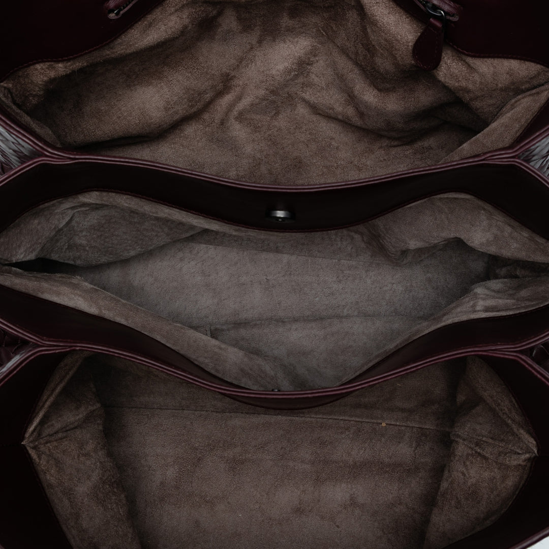 Bottega Veneta Medium Nappa Intrecciato Roma Cabas Rouge – GABY PARIS Authentique