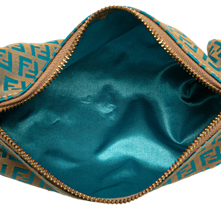 Fendi Zucchino Toile Barrel Pochette Marron