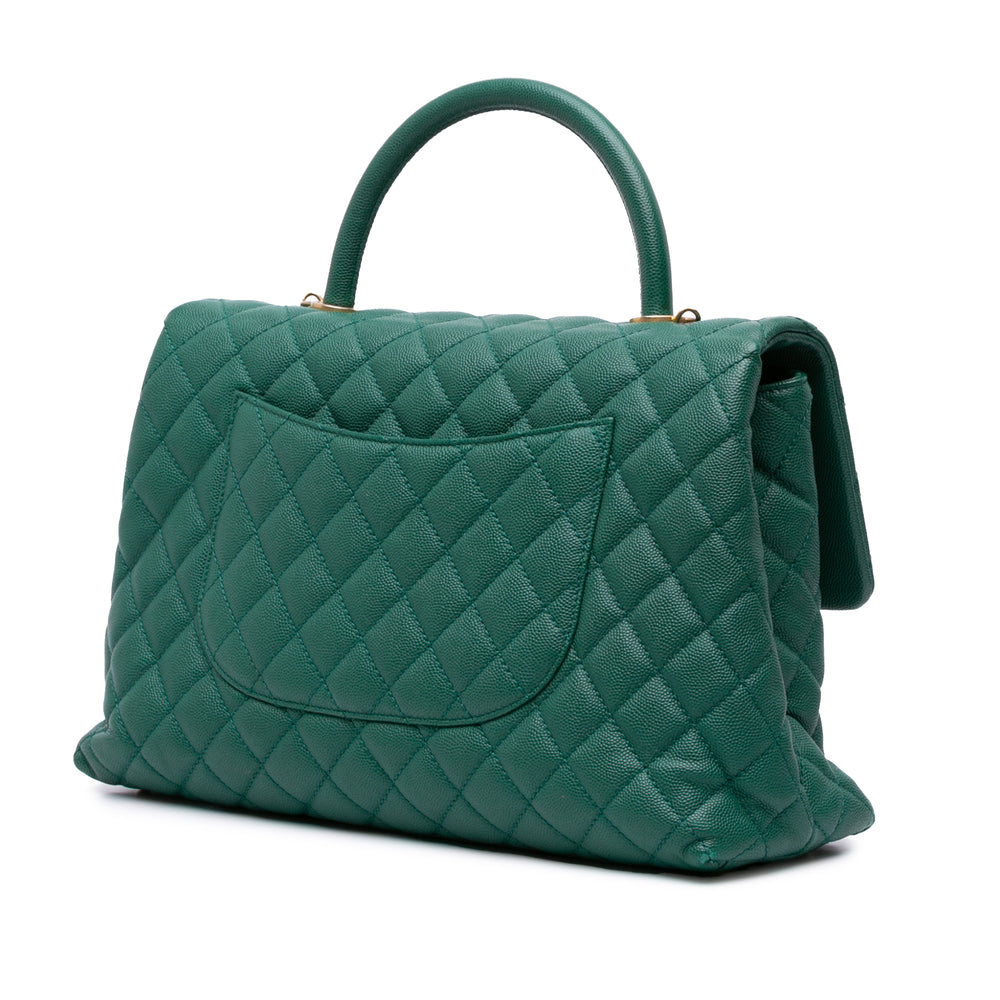 Chanel Medium Quilted Caviar Coco Top Handle Bag Vert – GABY PARIS Authentique