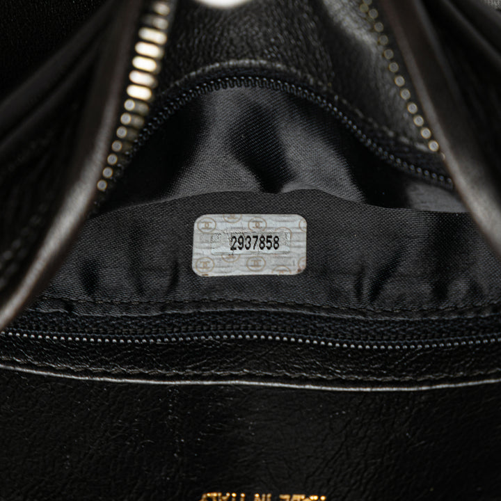 Chanel CC Quilted Cuir d’agneau Tassel Stitched Flap Sac porté croisé Noir