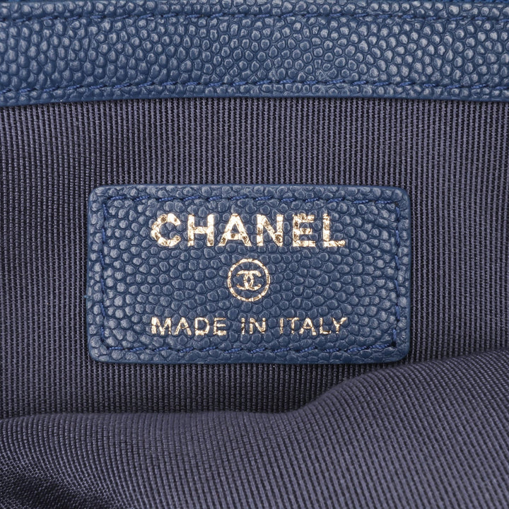 Chanel Medium Chevron Caviar Ancient Greek Charms O Case Clutch Blue - gabyparis.fr