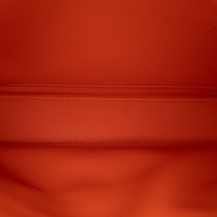 Celine Triomphe Calfskin Cuir Chain Shoulder Bag Orange - gabyparis.fr
