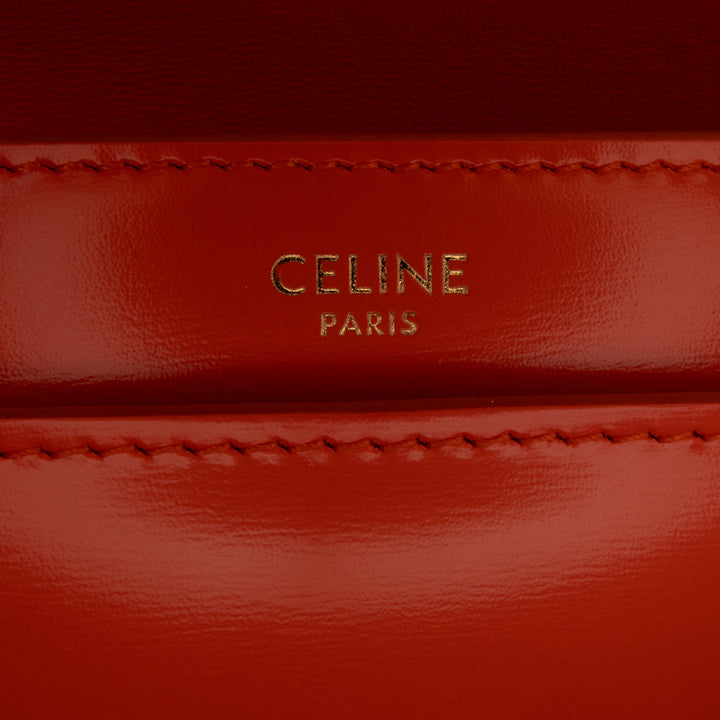 Celine Triomphe Calfskin Cuir Chain Shoulder Bag Orange - gabyparis.fr