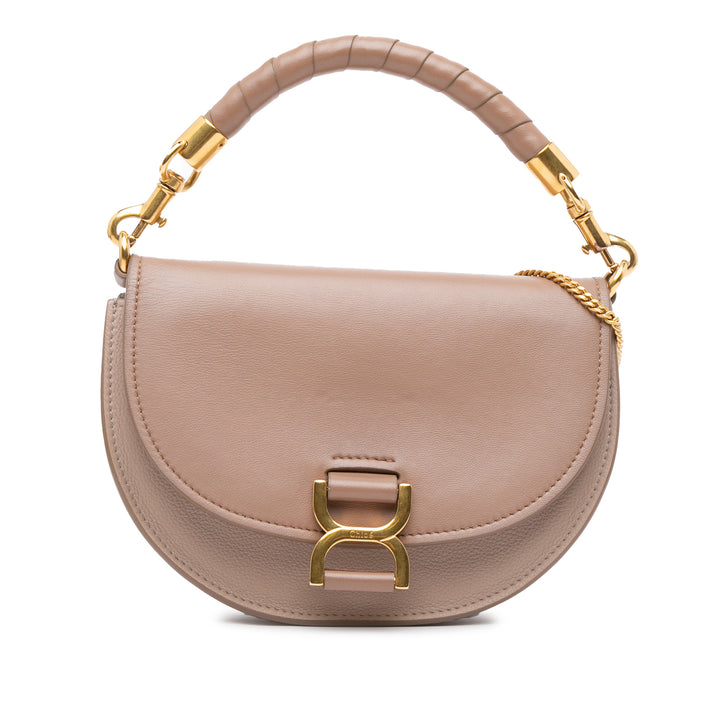 Chloé Grained Cuir de veau Marcie Chain Flap Marron – GABY PARIS Authentique