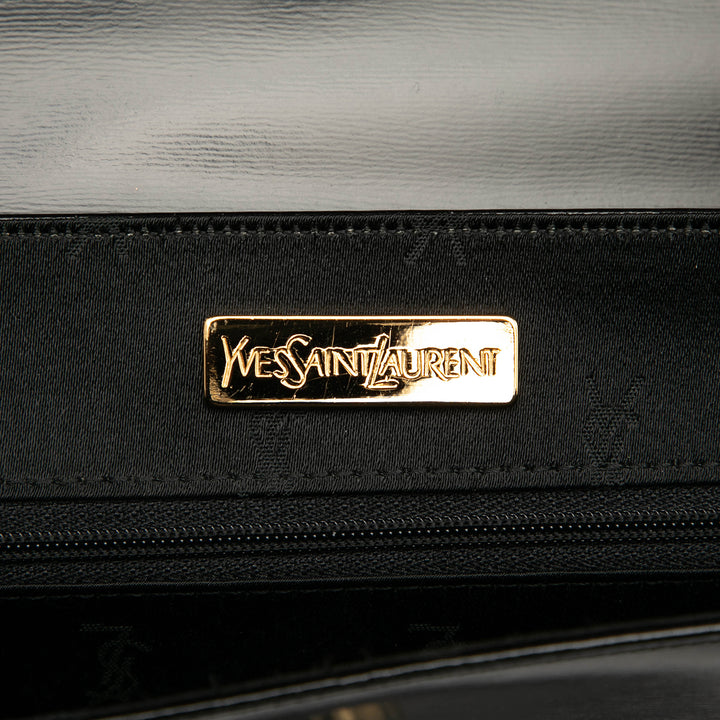 Saint Laurent Cuir Logo Charm Top Handle Bag Noir – GABY PARIS Authentique