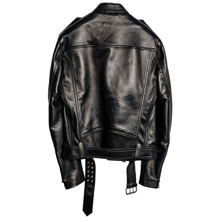 BALMAIN Blouson biker en cuir de veau - gabyparis.fr