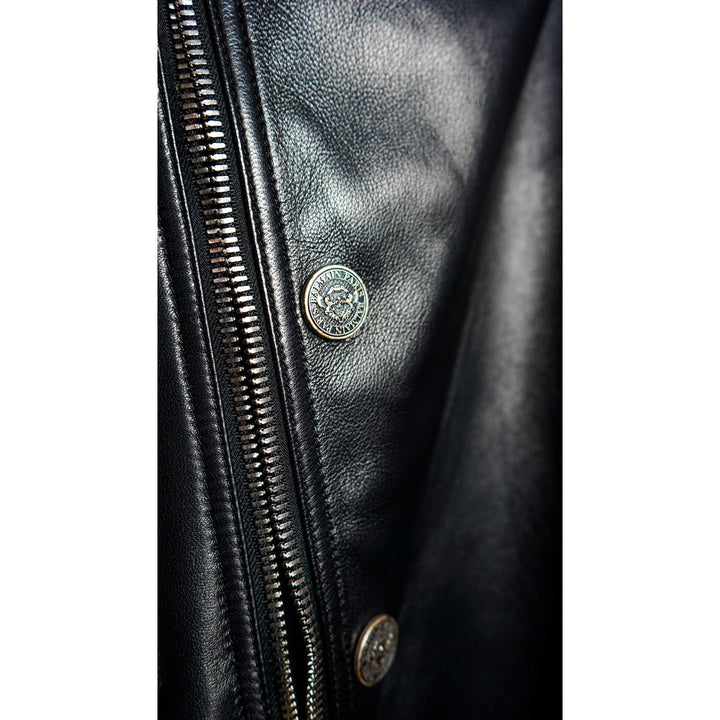 BALMAIN Blouson biker en cuir de veau - gabyparis.fr