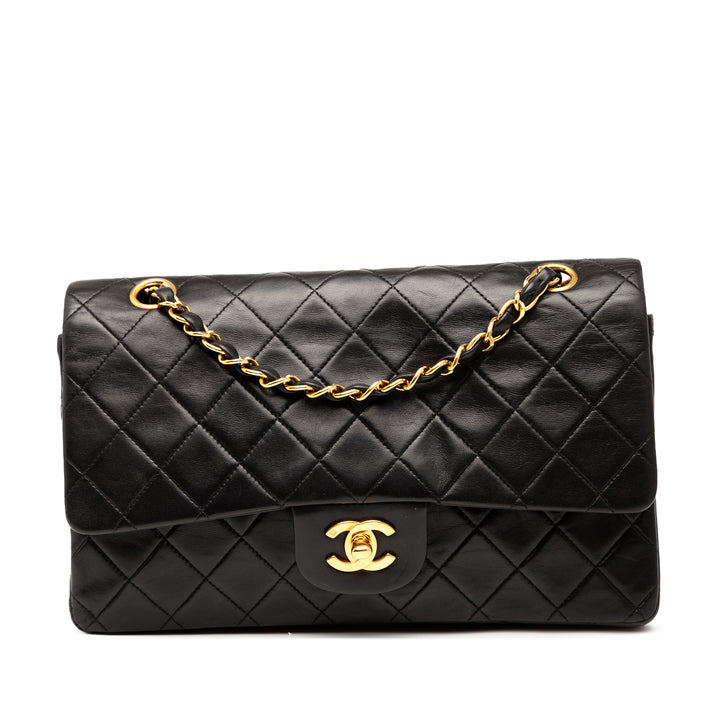 Chanel Medium Classic Cuir d’agneau Double rabat Noir