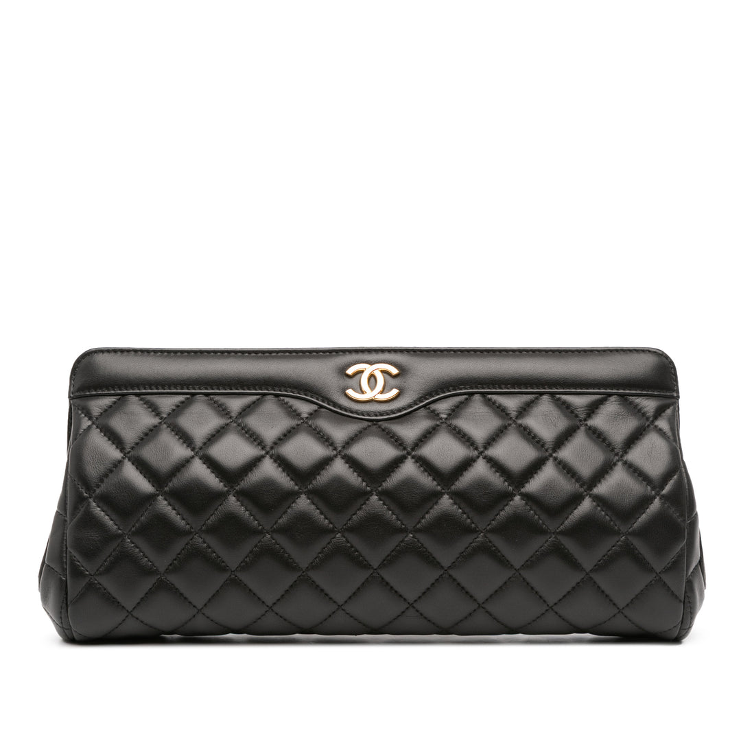 Chanel CC Quilted Cuir d’agneau Frame Pochette Noir – GABY PARIS Authentique