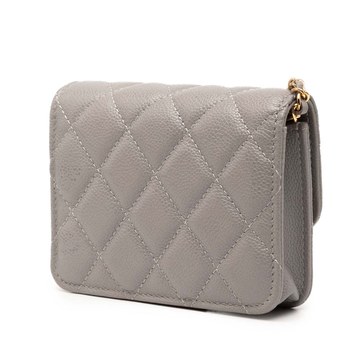 Chanel CC Quilted Caviar Miss Coco Pochette With Chain Gris – GABY PARIS Authentique