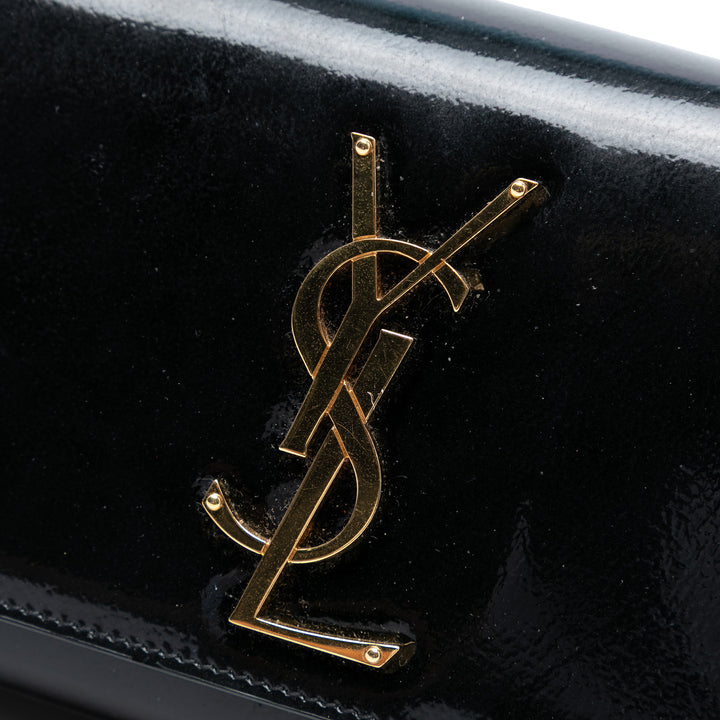 Saint Laurent Small Cuir verni Monogram Kate Sac porté croisé Noir – GABY PARIS Authentique